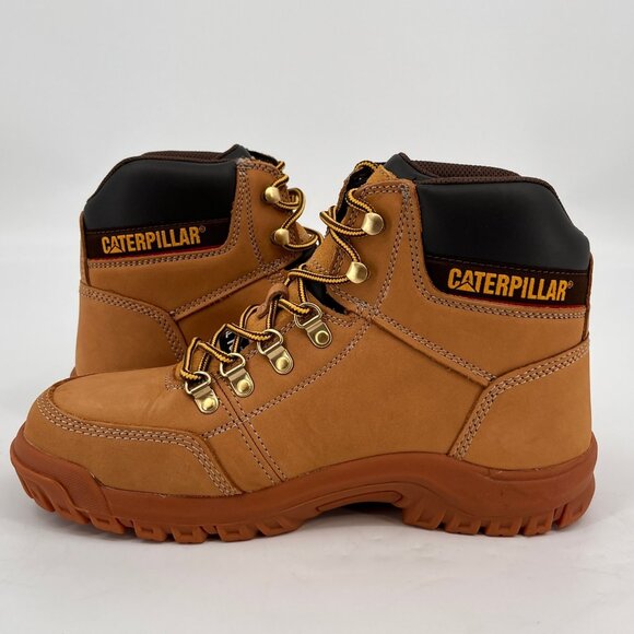 Caterpillar Outline ST Steel Toe Work Boot Size 10 Honey Full Grain Leather - Picture 13 of 16